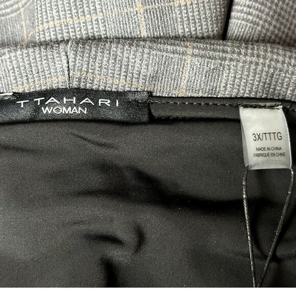 Tahari NWT Faux Leather Plaid Tummy Control Women's Size 3x Careerwear Pants - Picture 7 of 15